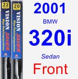 Front Wiper Blade Pack for 2001 BMW 320i - Vision Saver