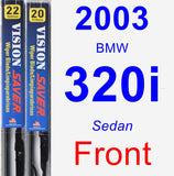 Front Wiper Blade Pack for 2003 BMW 320i - Vision Saver