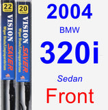 Front Wiper Blade Pack for 2004 BMW 320i - Vision Saver