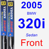 Front Wiper Blade Pack for 2005 BMW 320i - Vision Saver