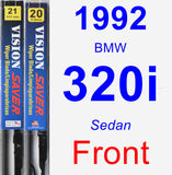 Front Wiper Blade Pack for 1992 BMW 320i - Vision Saver