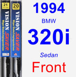 Front Wiper Blade Pack for 1994 BMW 320i - Vision Saver