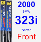 Front Wiper Blade Pack for 2000 BMW 323i - Vision Saver