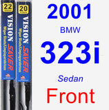 Front Wiper Blade Pack for 2001 BMW 323i - Vision Saver