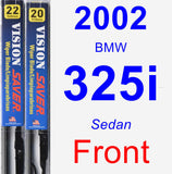 Front Wiper Blade Pack for 2002 BMW 325i - Vision Saver