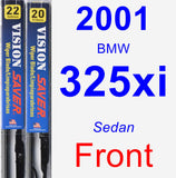 Front Wiper Blade Pack for 2001 BMW 325xi - Vision Saver