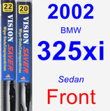 Front Wiper Blade Pack for 2002 BMW 325xi - Vision Saver