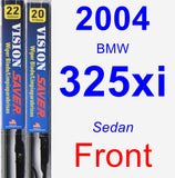 Front Wiper Blade Pack for 2004 BMW 325xi - Vision Saver