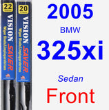Front Wiper Blade Pack for 2005 BMW 325xi - Vision Saver