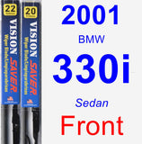 Front Wiper Blade Pack for 2001 BMW 330i - Vision Saver