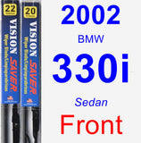 Front Wiper Blade Pack for 2002 BMW 330i - Vision Saver