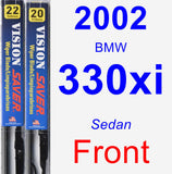 Front Wiper Blade Pack for 2002 BMW 330xi - Vision Saver