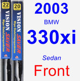 Front Wiper Blade Pack for 2003 BMW 330xi - Vision Saver