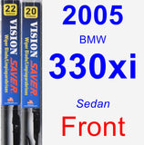 Front Wiper Blade Pack for 2005 BMW 330xi - Vision Saver