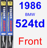 Front Wiper Blade Pack for 1986 BMW 524td - Vision Saver