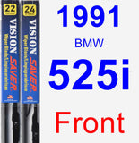 Front Wiper Blade Pack for 1991 BMW 525i - Vision Saver