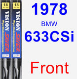 Front Wiper Blade Pack for 1978 BMW 633CSi - Vision Saver
