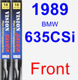 Front Wiper Blade Pack for 1989 BMW 635CSi - Vision Saver