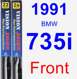 Front Wiper Blade Pack for 1991 BMW 735i - Vision Saver