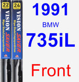 Front Wiper Blade Pack for 1991 BMW 735iL - Vision Saver