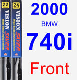 Front Wiper Blade Pack for 2000 BMW 740i - Vision Saver