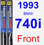 Front Wiper Blade Pack for 1993 BMW 740i - Vision Saver