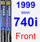 Front Wiper Blade Pack for 1999 BMW 740i - Vision Saver