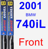 Front Wiper Blade Pack for 2001 BMW 740iL - Vision Saver