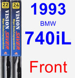 Front Wiper Blade Pack for 1993 BMW 740iL - Vision Saver