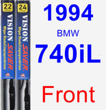 Front Wiper Blade Pack for 1994 BMW 740iL - Vision Saver