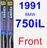 Front Wiper Blade Pack for 1991 BMW 750iL - Vision Saver