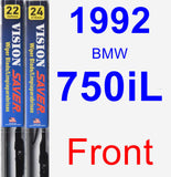 Front Wiper Blade Pack for 1992 BMW 750iL - Vision Saver