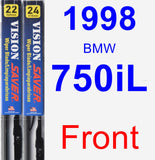 Front Wiper Blade Pack for 1998 BMW 750iL - Vision Saver