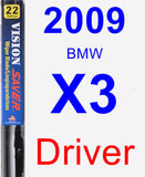Driver Wiper Blade for 2009 BMW X3 - Vision Saver
