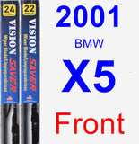 Front Wiper Blade Pack for 2001 BMW X5 - Vision Saver