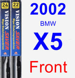 Front Wiper Blade Pack for 2002 BMW X5 - Vision Saver