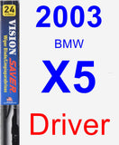 Driver Wiper Blade for 2003 BMW X5 - Vision Saver