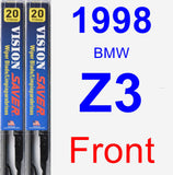 Front Wiper Blade Pack for 1998 BMW Z3 - Vision Saver