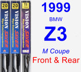 Front & Rear Wiper Blade Pack for 1999 BMW Z3 - Vision Saver