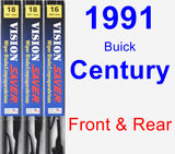 Front & Rear Wiper Blade Pack for 1991 Buick Century - Vision Saver