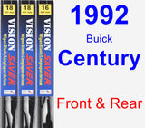 Front & Rear Wiper Blade Pack for 1992 Buick Century - Vision Saver