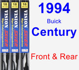 Front & Rear Wiper Blade Pack for 1994 Buick Century - Vision Saver