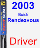 Driver Wiper Blade for 2003 Buick Rendezvous - Vision Saver