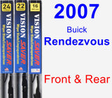 Front & Rear Wiper Blade Pack for 2007 Buick Rendezvous - Vision Saver