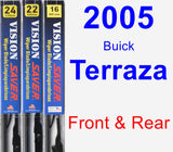 Front & Rear Wiper Blade Pack for 2005 Buick Terraza - Vision Saver