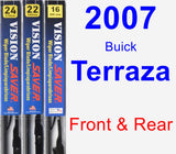 Front & Rear Wiper Blade Pack for 2007 Buick Terraza - Vision Saver