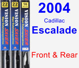 Front & Rear Wiper Blade Pack for 2004 Cadillac Escalade - Vision Saver