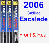 Front & Rear Wiper Blade Pack for 2006 Cadillac Escalade - Vision Saver