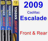 Front & Rear Wiper Blade Pack for 2009 Cadillac Escalade - Vision Saver