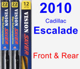 Front & Rear Wiper Blade Pack for 2010 Cadillac Escalade - Vision Saver